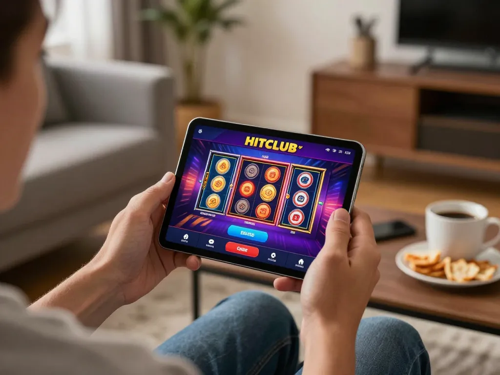 Engaging with the HITCLUB app for an exciting online casino experience.