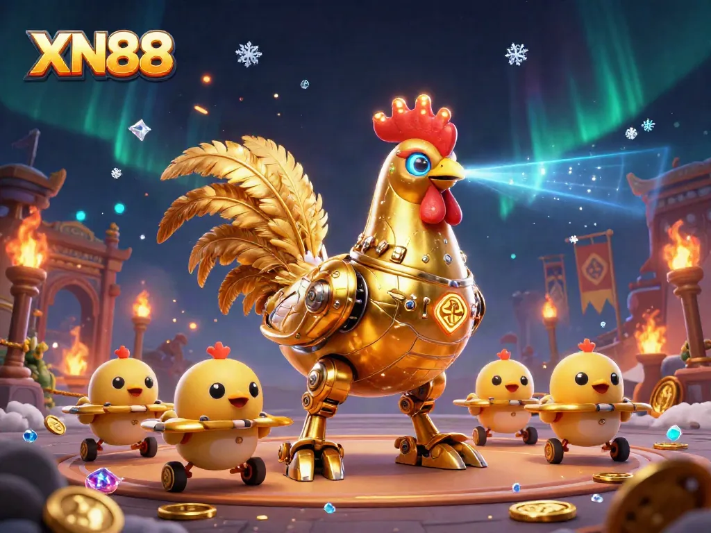 Engage in thrilling gaming action at XN88 with vibrant characters and elements from a dynamic casino scene.
