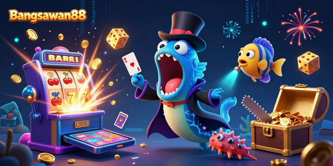 Bangsawan88 showcases a vibrant casino scene with a magical deep-sea theme and dynamic gambling elements.