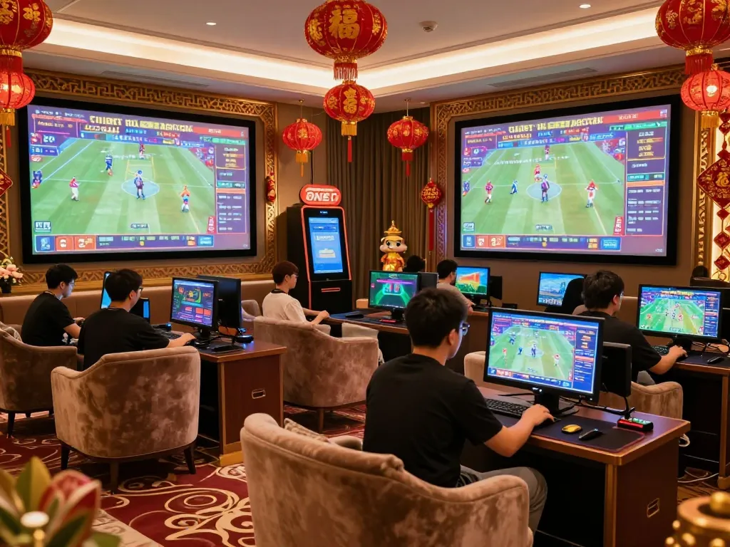 Engaged players enjoying the premium online gaming experience at 8kbet during Tết festival festivities.