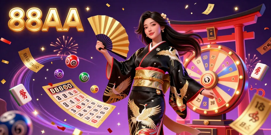 Experience winning with 88AA in a dynamic casino illustration featuring vibrant games and a stunning setting.