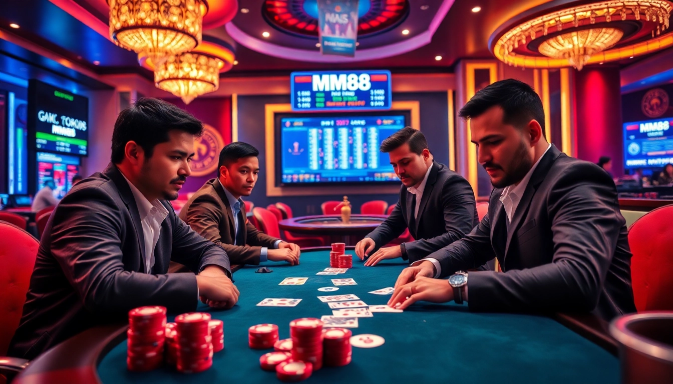 mm88 poker table action with chips, cards, and excitement for gamblers
