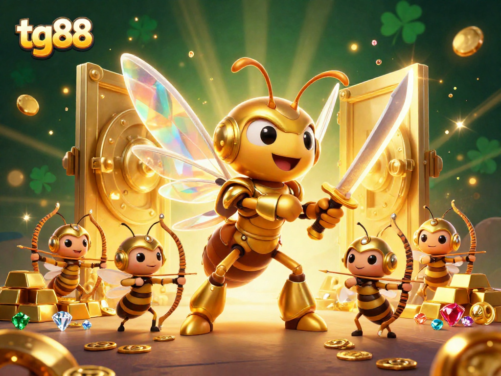 Play exciting games at tg88 with colorful 3D illustrations featuring cashback bonuses and jackpot treasures.