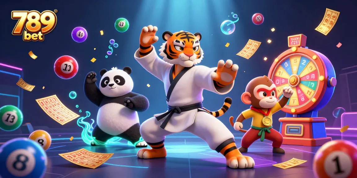 Experience the excitement of 789 bet with a vibrant 3D scene of fun casino characters and dynamic game elements.