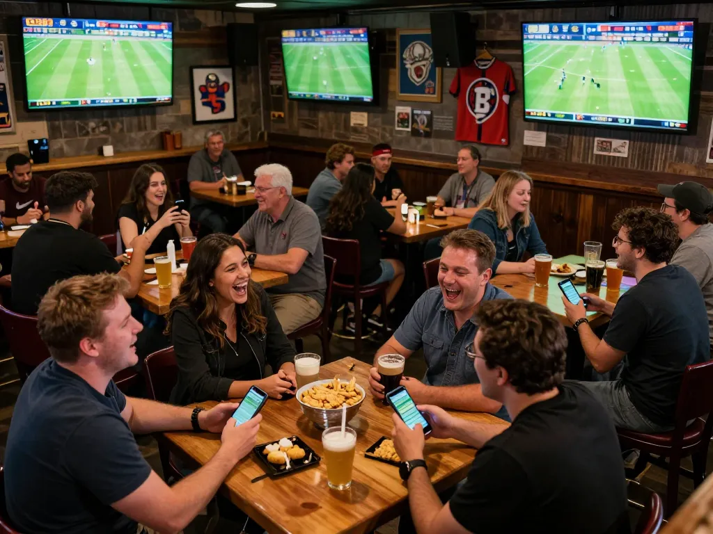 Watch the latest ผลบอลวันนี้ while enjoying friendly bets at a lively sports bar.