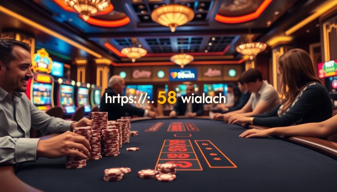 Join the excitement at https://58win.watch/ with colorful poker chips and a vibrant casino backdrop.
