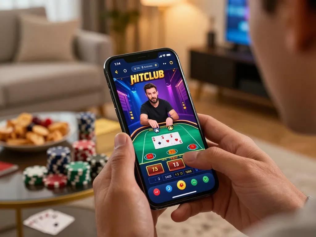 Engaging user experience on the HITCLUB mobile app while placing live dealer bets at home.