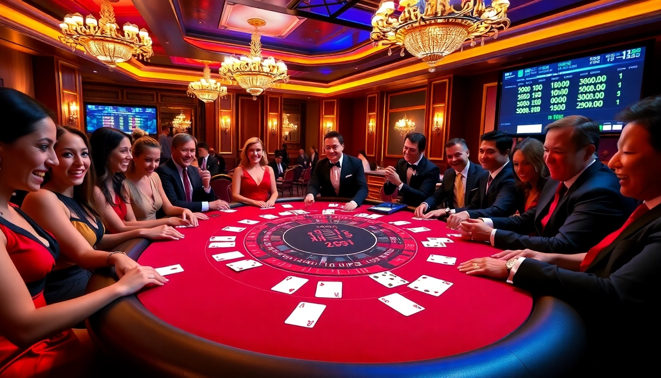 Experience the excitement of surewin at a luxurious casino table with professional dealers and eager players.