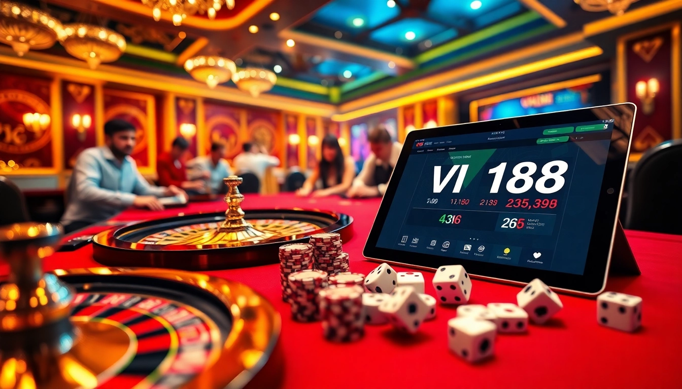 Experience the thrill of gambling with VN168 poker action and vibrant casino elements.