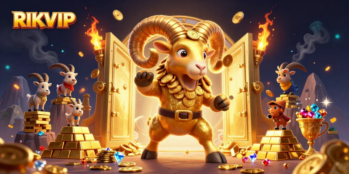 Experience thrilling gameplay with RIKVIP's dynamic illustration featuring gambling riches.