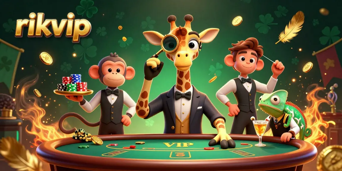 Engage in thrilling gambling action at rikvip with a vibrant, high-energy 3D casino scene.