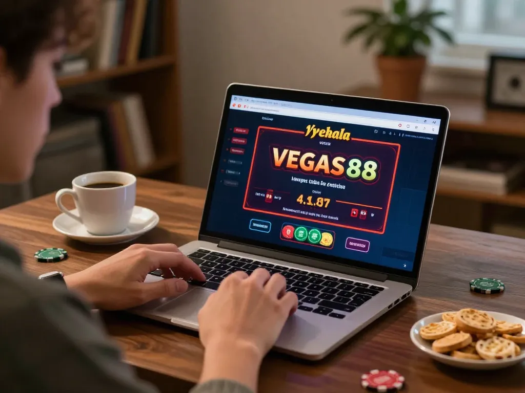 Player strategizing in Vegas88 online Blackjack game, showcasing responsible gaming environment.