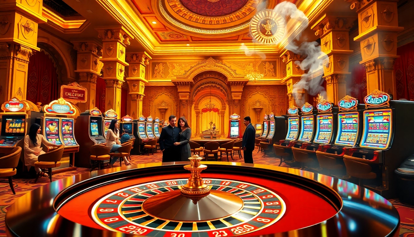 Experience the thrill of u31 สล็อต at a luxurious casino featuring vibrant slot machines and roulette tables.