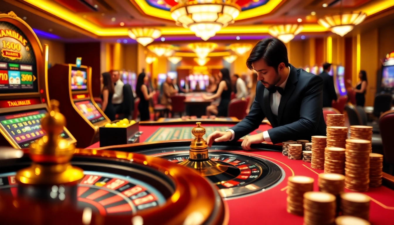 Exciting gameplay at Fun88 casino with vibrant tables and colorful slot machines.