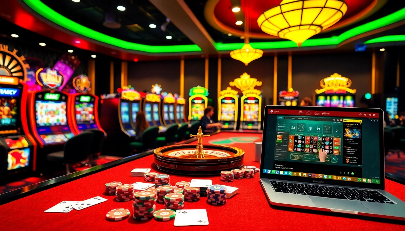 Engaging scene featuring a luxurious casino table and digital gambling interface on trang chủ PS99