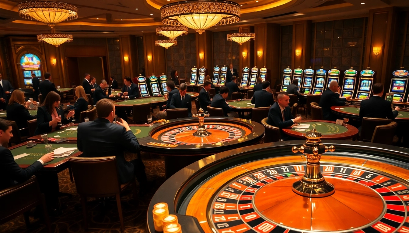 Players enjoying high-stakes games at S8, the leading casino platform, featuring roulette and poker.