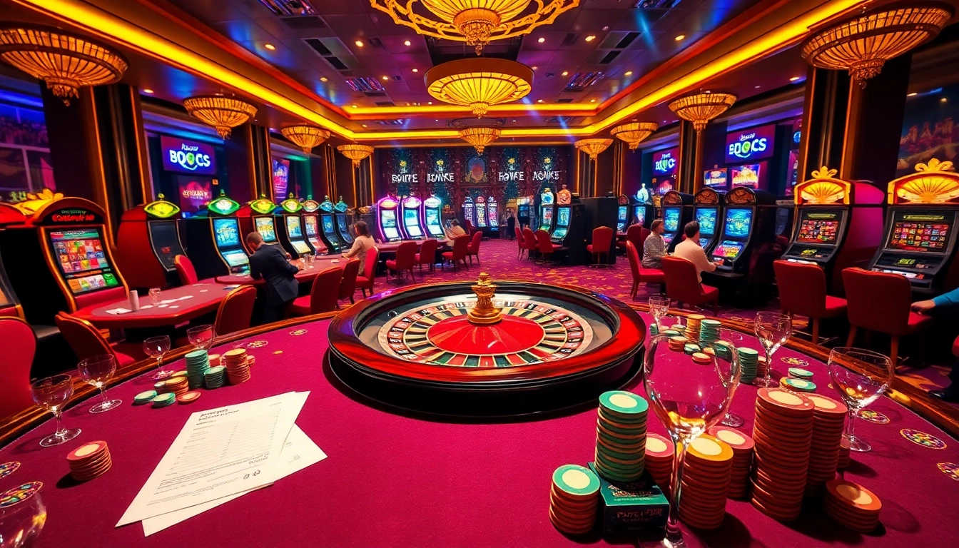 Experience the thrilling excitement of BDTK66 at a luxurious casino, featuring roulette, poker, and vibrant players.