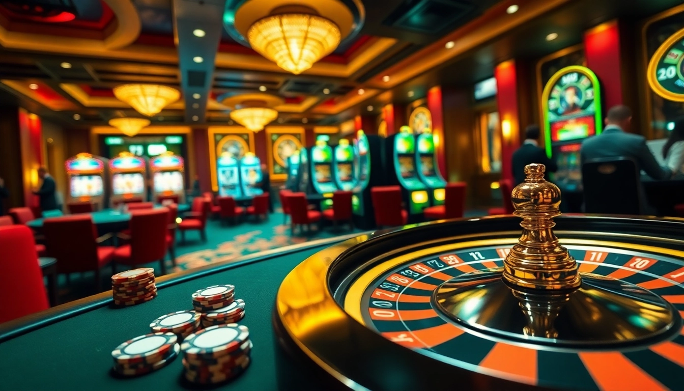Vibrant casino environment featuring 69vn.gb.net with slot machines and poker action.