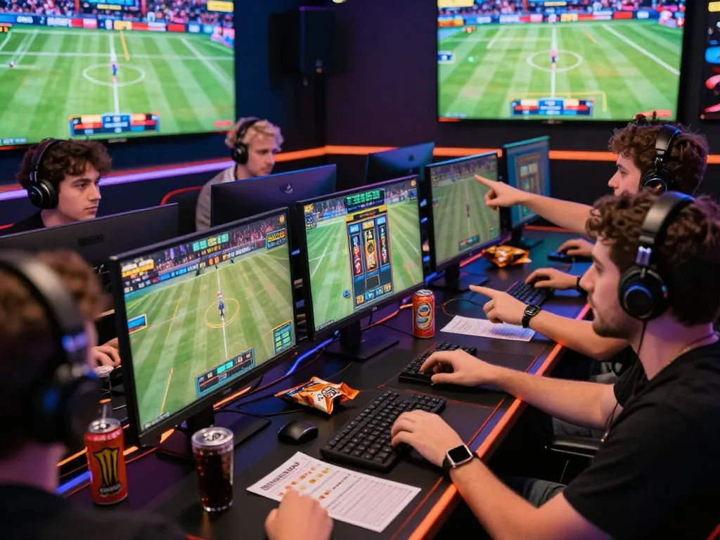 Engaged players experiencing fb88's thrilling online sports betting and casino gaming environment with vibrant atmosphere.