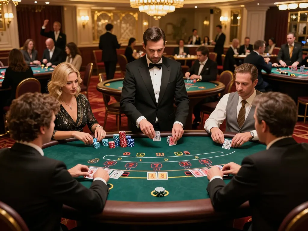 Players engaging in a thrilling live blackjack game at the SC88 casino, showcasing dynamic interactions and luxury atmosphere.
