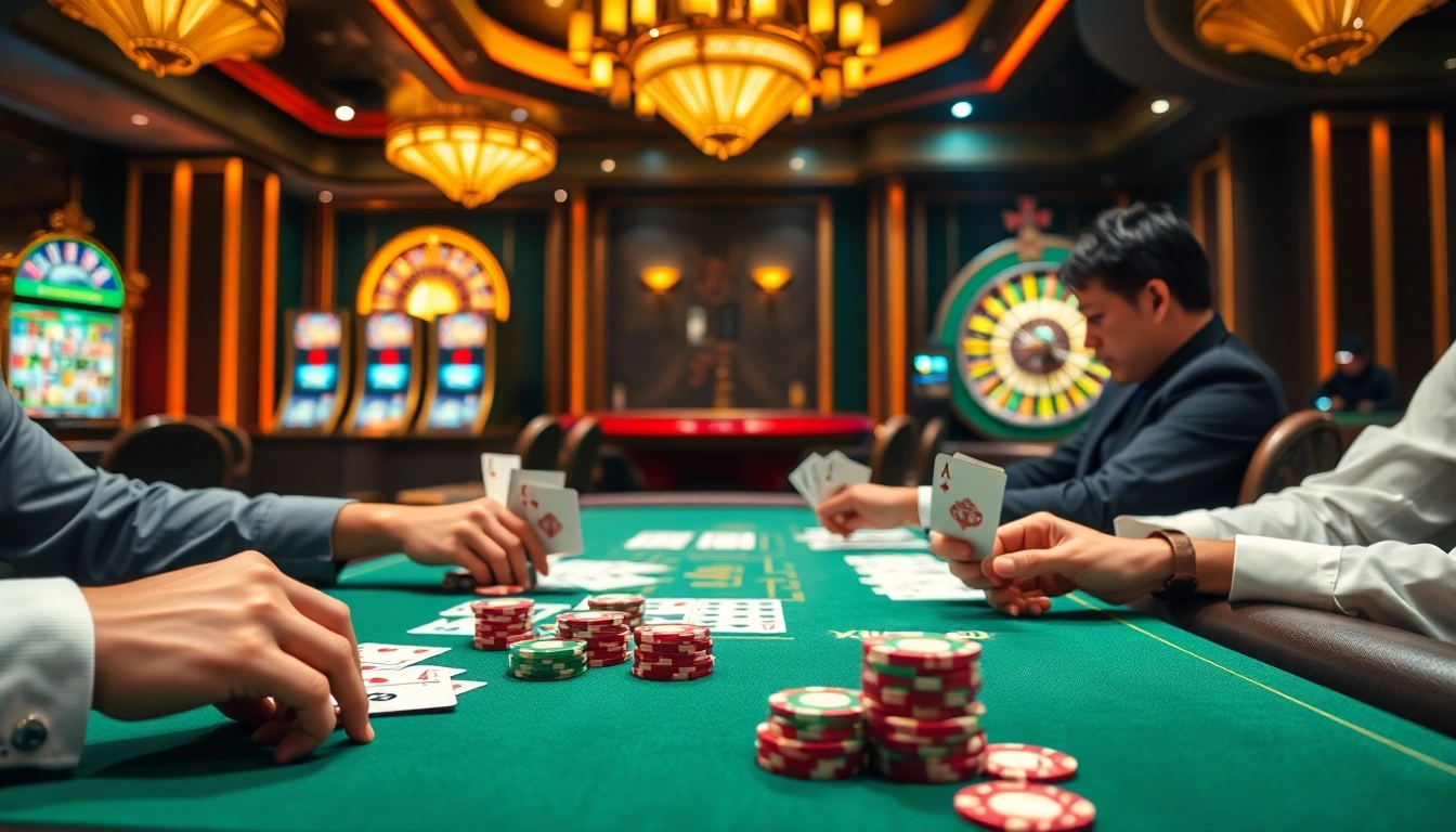 Experience exhilarating Xin 88 gameplay at a vibrant casino, featuring poker chips and cards.