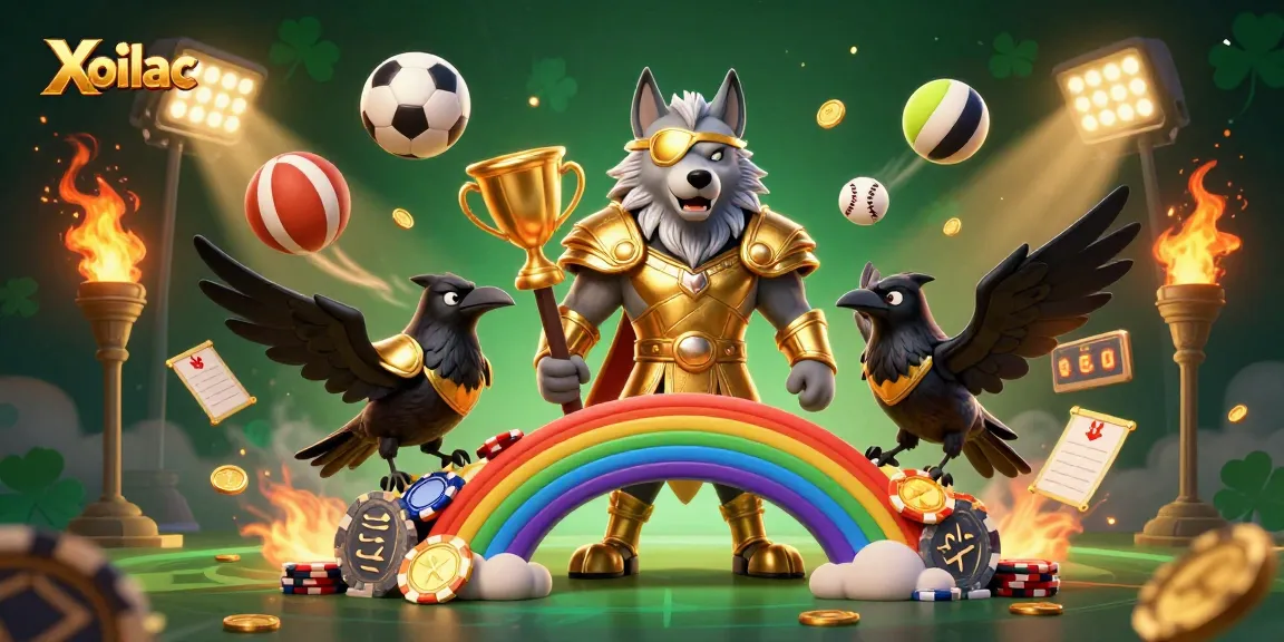Xoilac showcases an engaging sports betting scene with dynamic action and glowing golden elements.