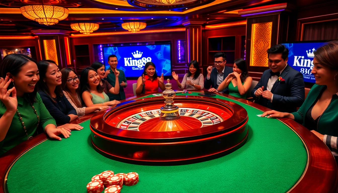 Engage with the excitement of king88 at a vibrant casino table full of poker chips and a roulette wheel.