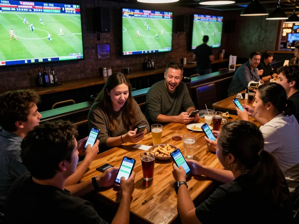 Cakhiatv users engaging in sports betting while watching live football, creating an exhilarating atmosphere.
