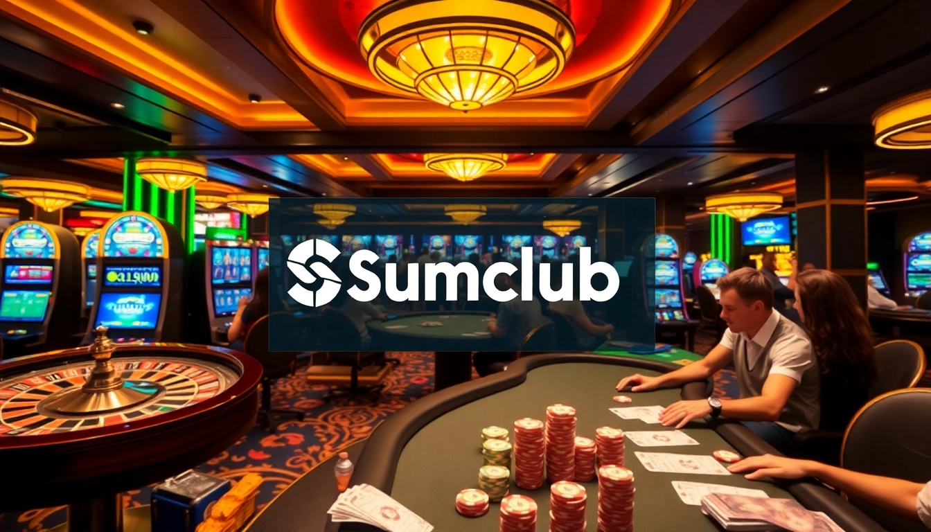 Experience the excitement of gambling at Sumclub with vibrant casino games and players in action.