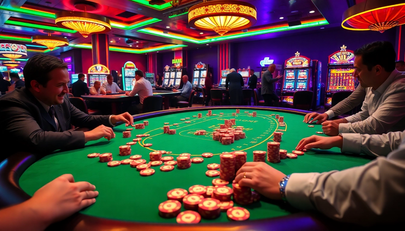 Experience intense poker action at a luxurious table featuring XX88-themed chips in vibrant colors.