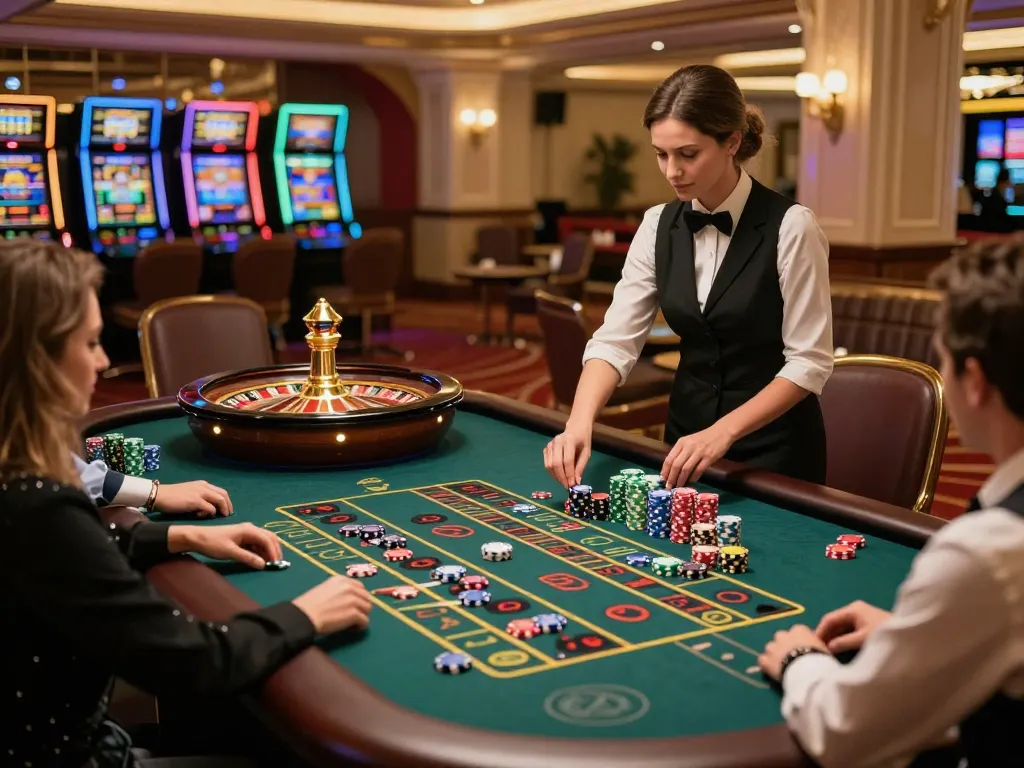 Spin the roulette wheel at https://da88at.com/, players engaged in thrilling casino gameplay.