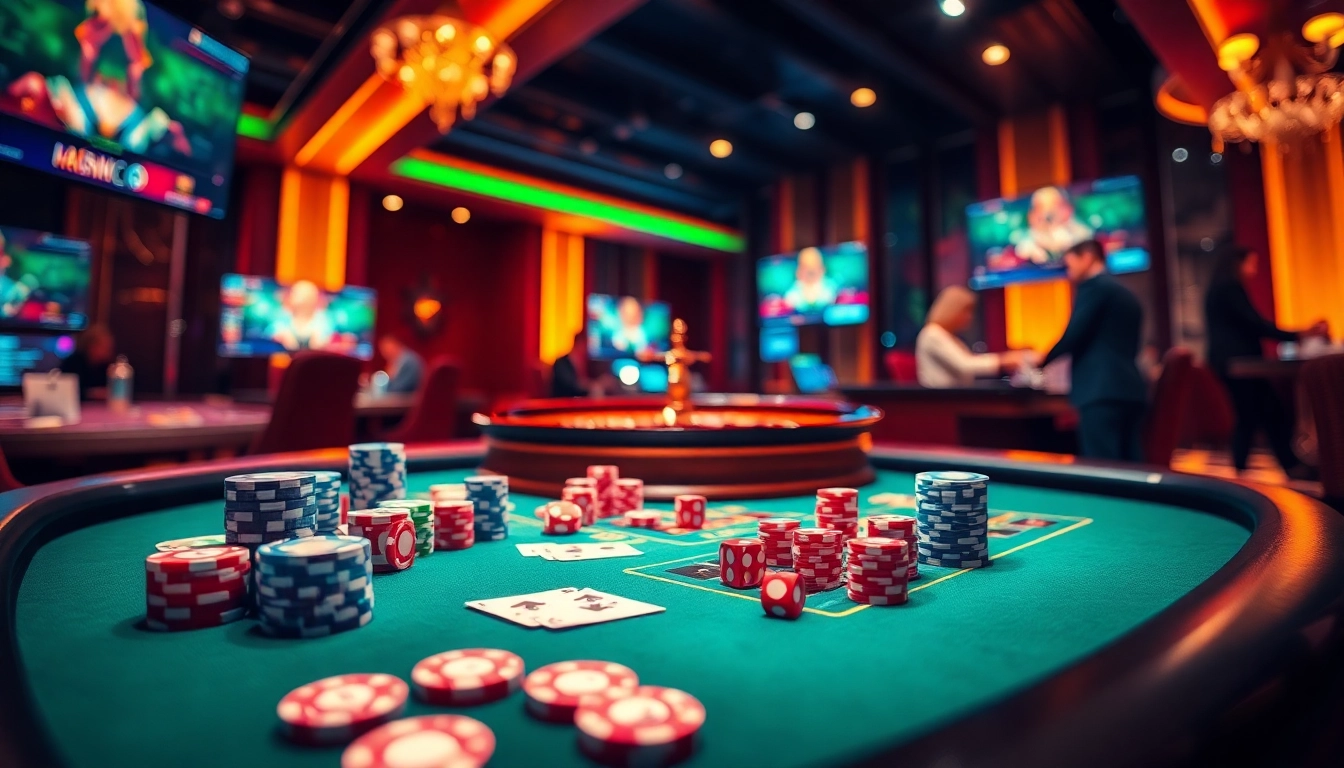 Experience the thrill of online gambling with 58WIN at a vibrant casino gaming table.