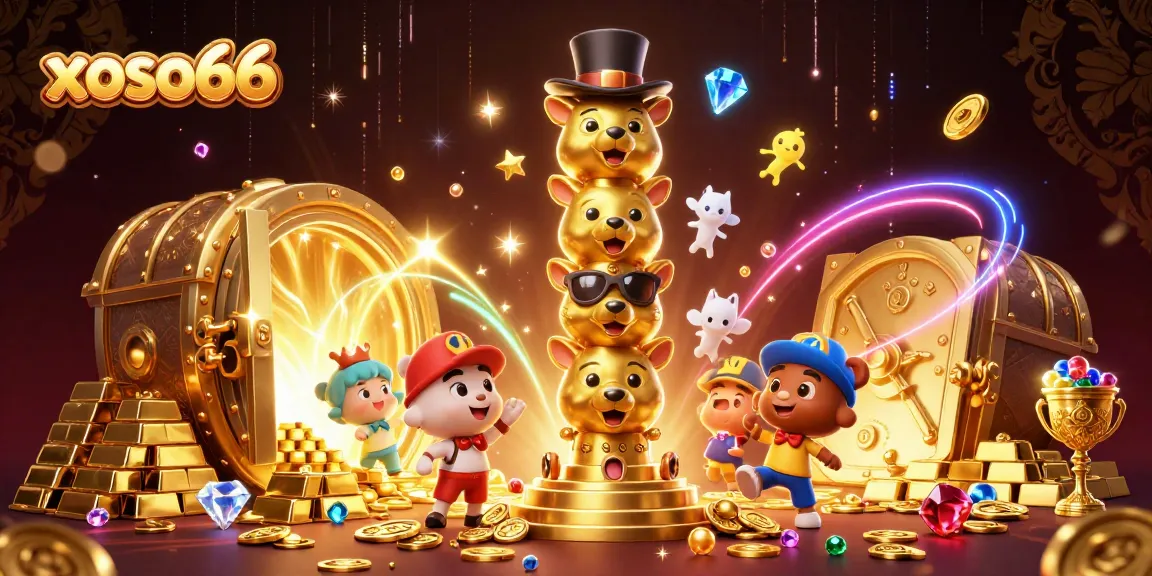 Join the excitement at xoso66, where a vibrant totem pole and golden treasures create a winning experience.