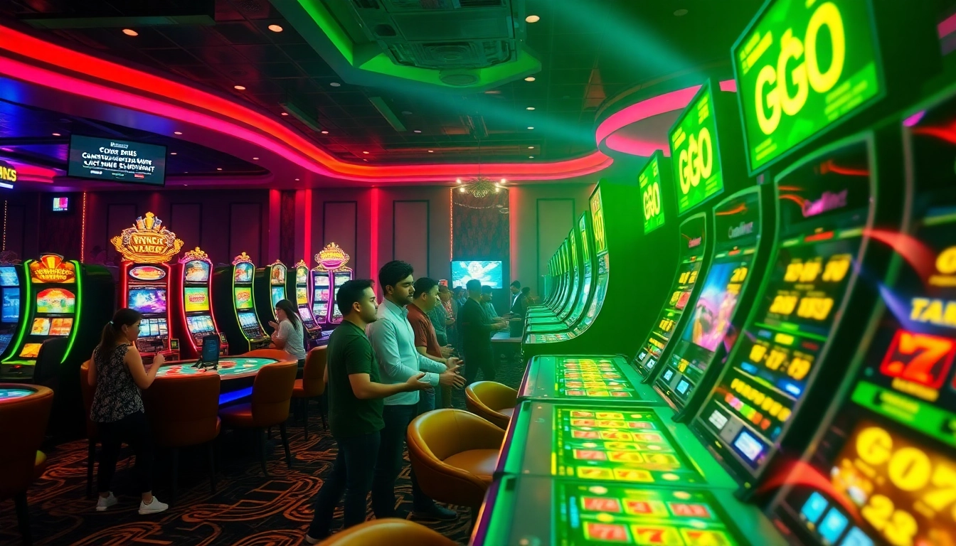 GO8 online casino gaming scene with vibrant colors and exciting players