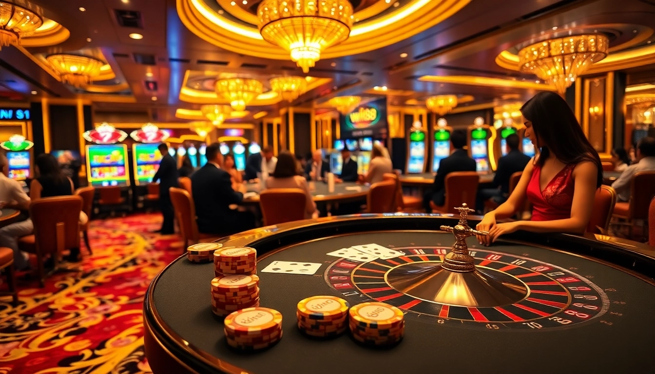 Players celebrating wins at the win88 casino tables featuring vibrant gaming action.