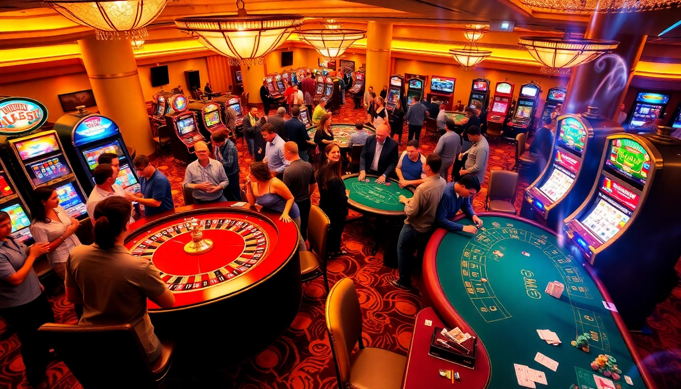Experience the thrill of gambling with Giải mã giấc mơ at a lively casino featuring roulette, slots, and blackjack.