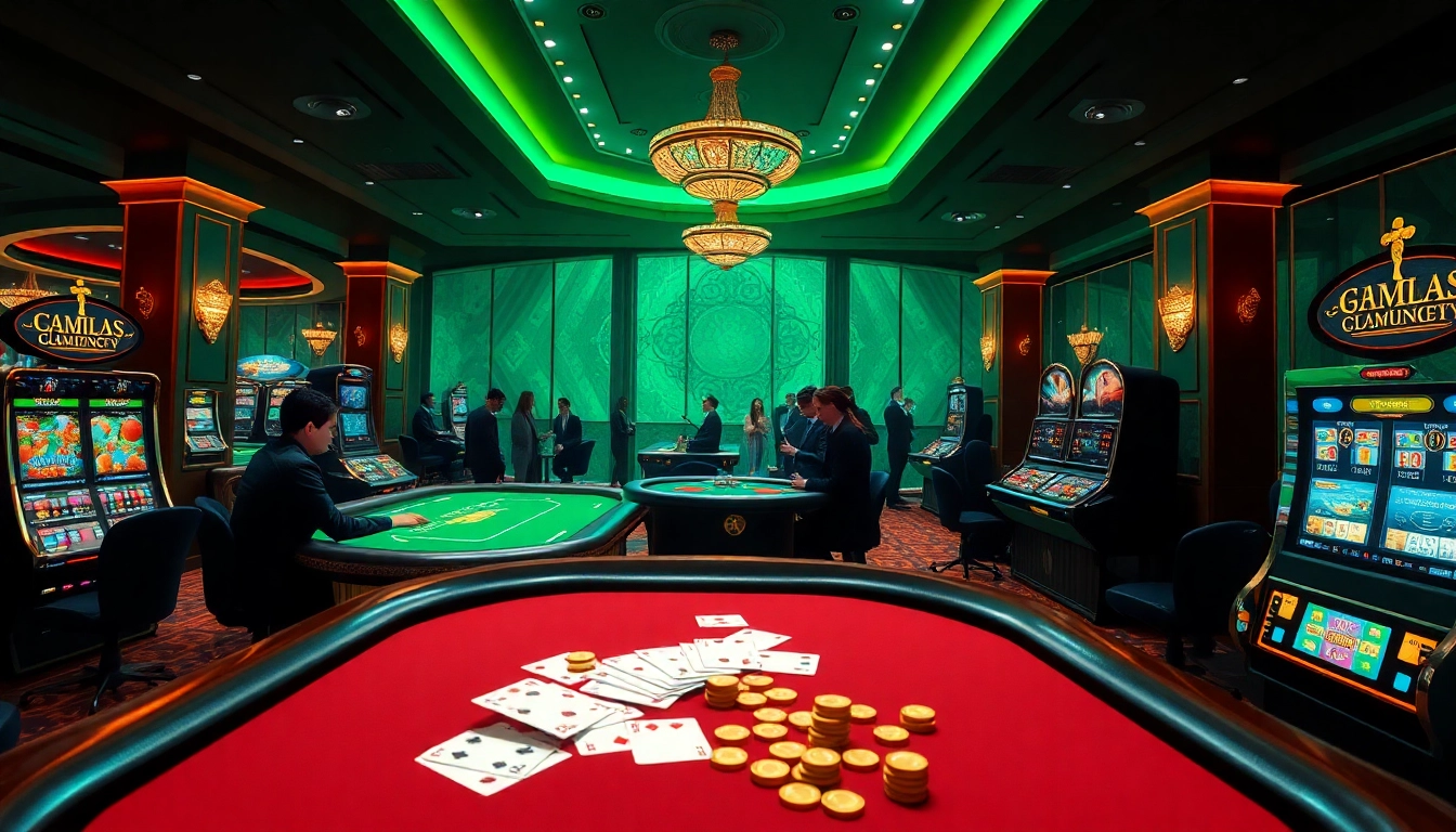 Engage in thrilling gameplay at https://nk88nk.com/ with vibrant casino tables and slot machines.