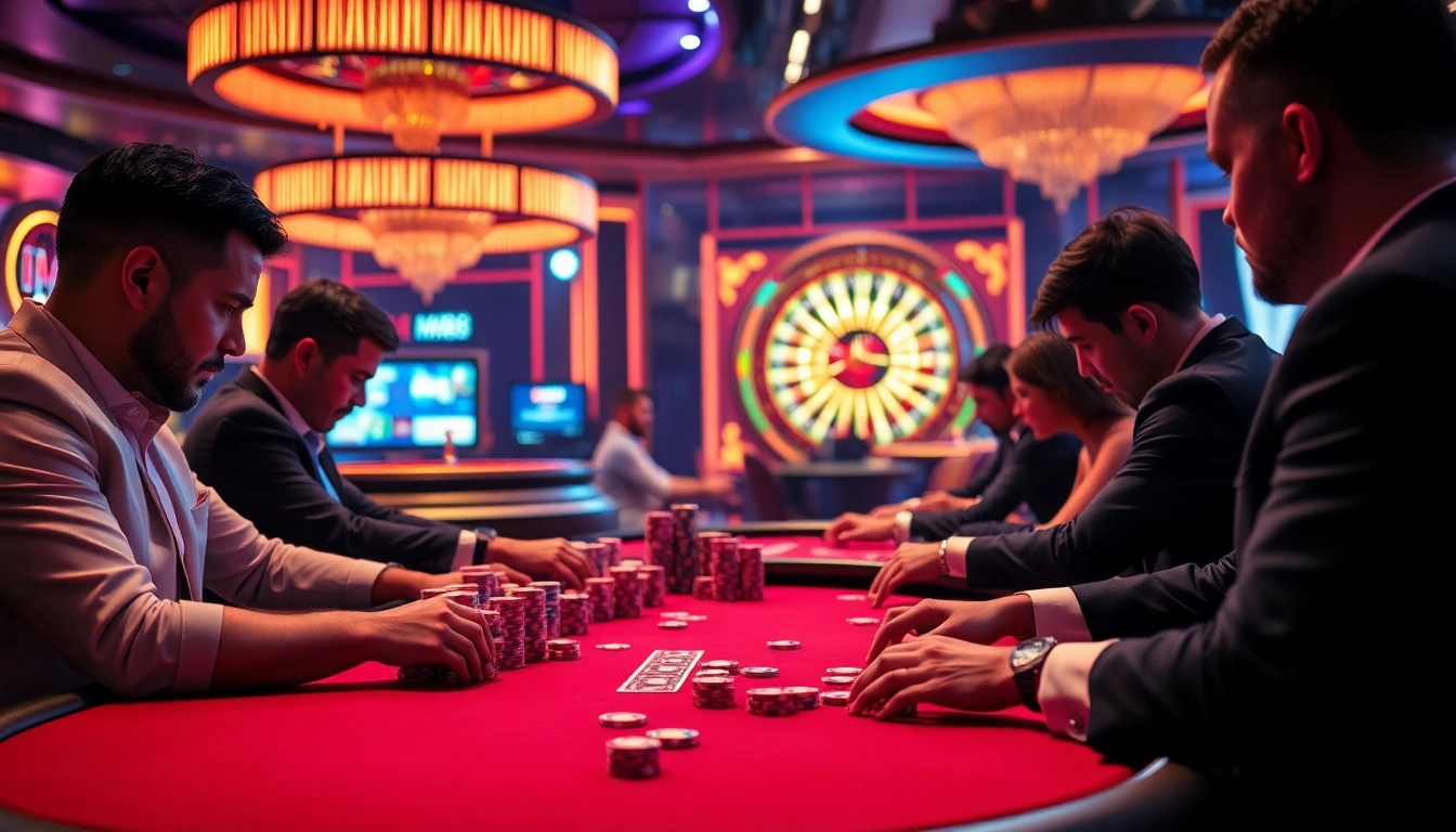 Experience the excitement at MM88's poker tables with thrilling gameplay.