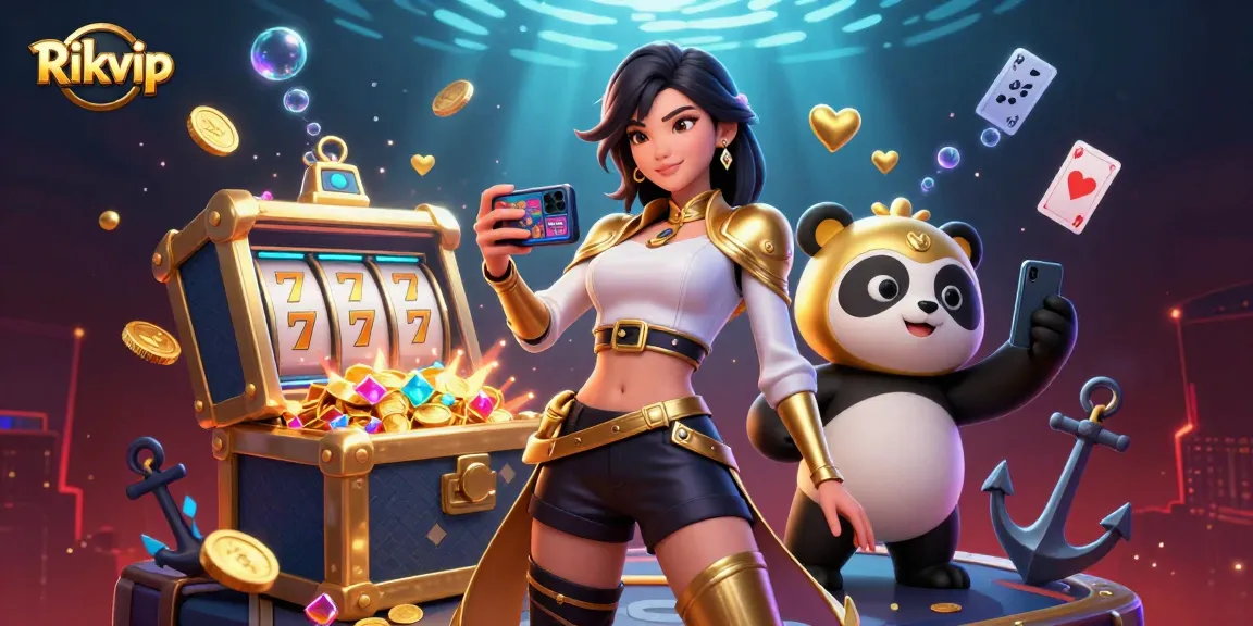 Experience Rikvip's thrilling slots and casino games in a vibrant underwater scene.
