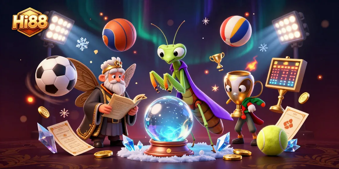 Join Hi88 for thrilling gambling moments with a fortune teller and exciting sports elements.