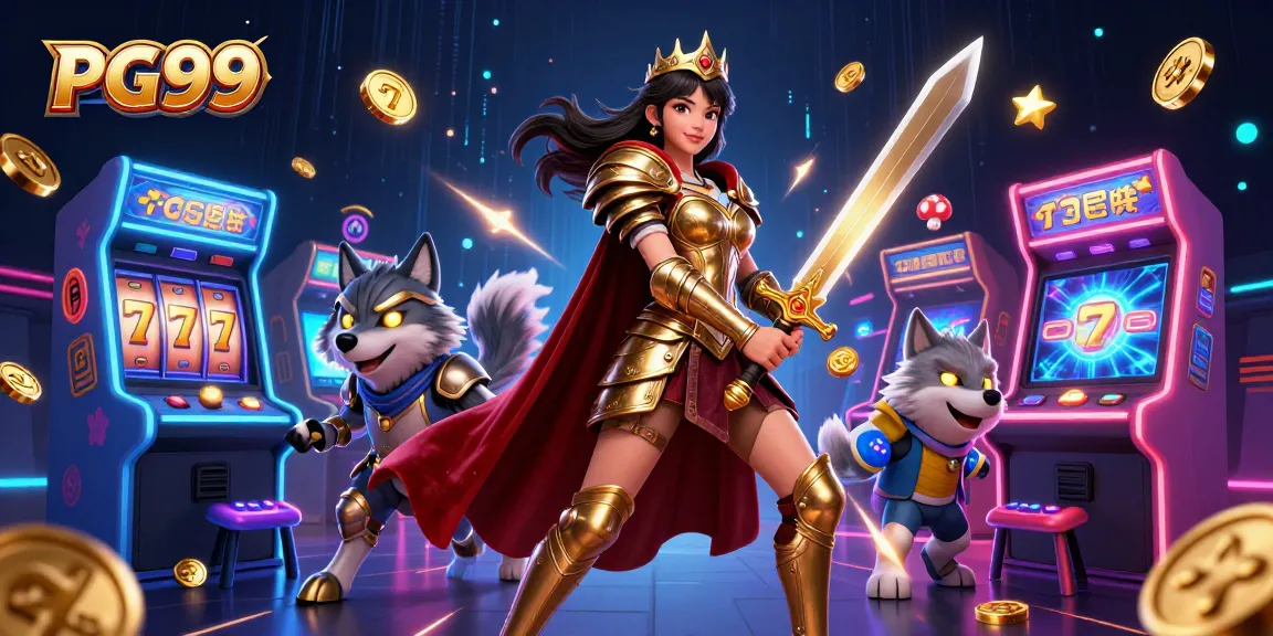 Engage with PG99's thrilling slots as a warrior queen triumphs in a dazzling casino.