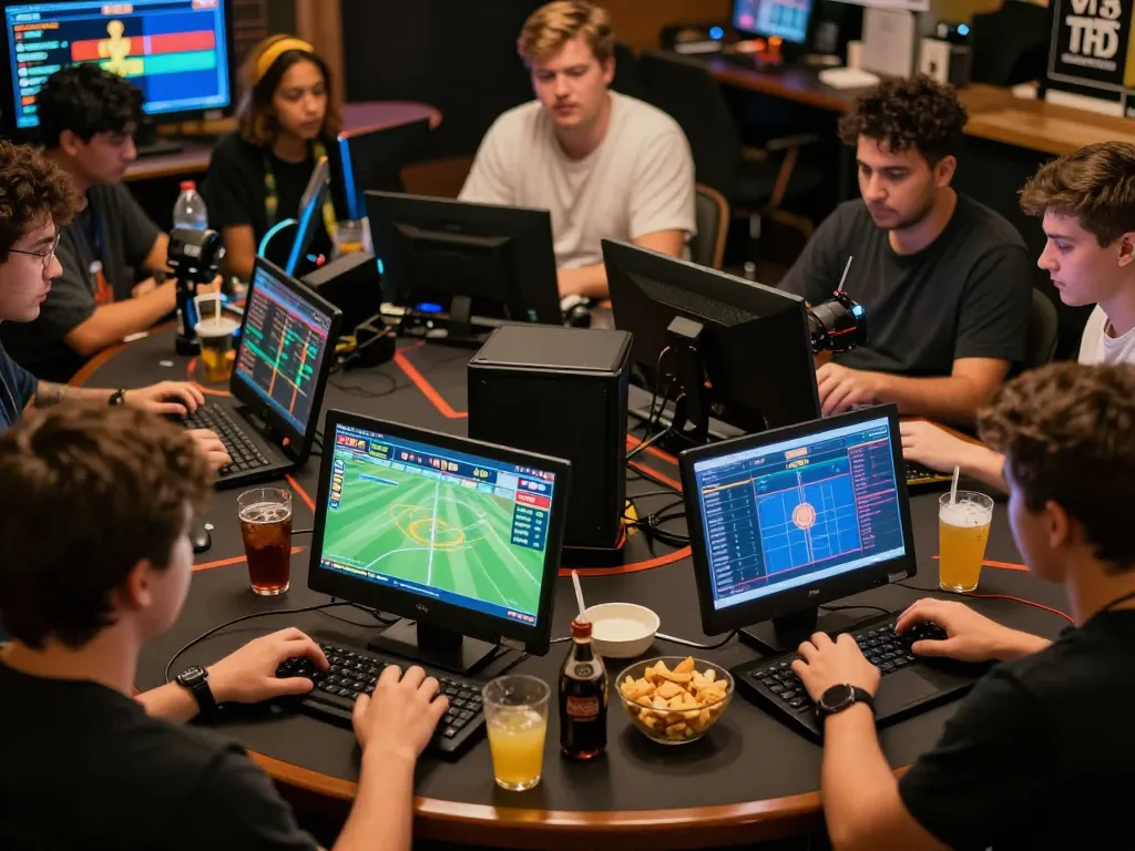 KUBET players actively engaging in live sports betting on multiple devices, showcasing excitement and strategy