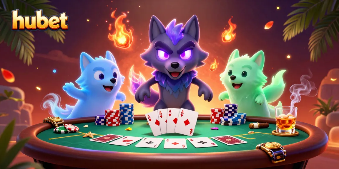 Experience the thrill of hubet casino games with dynamic poker elements and mystical wolf creatures.