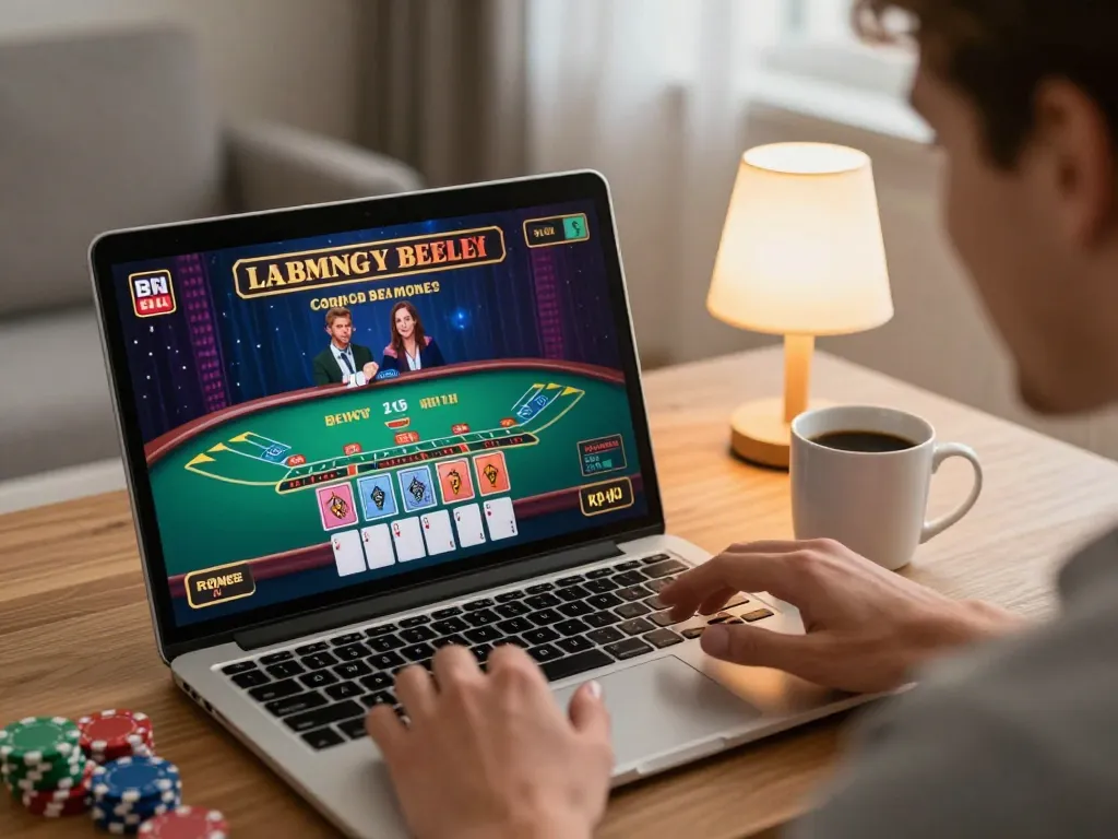 Engaging in online blackjack gameplay at 99ok, showcasing a player immersed in the action.