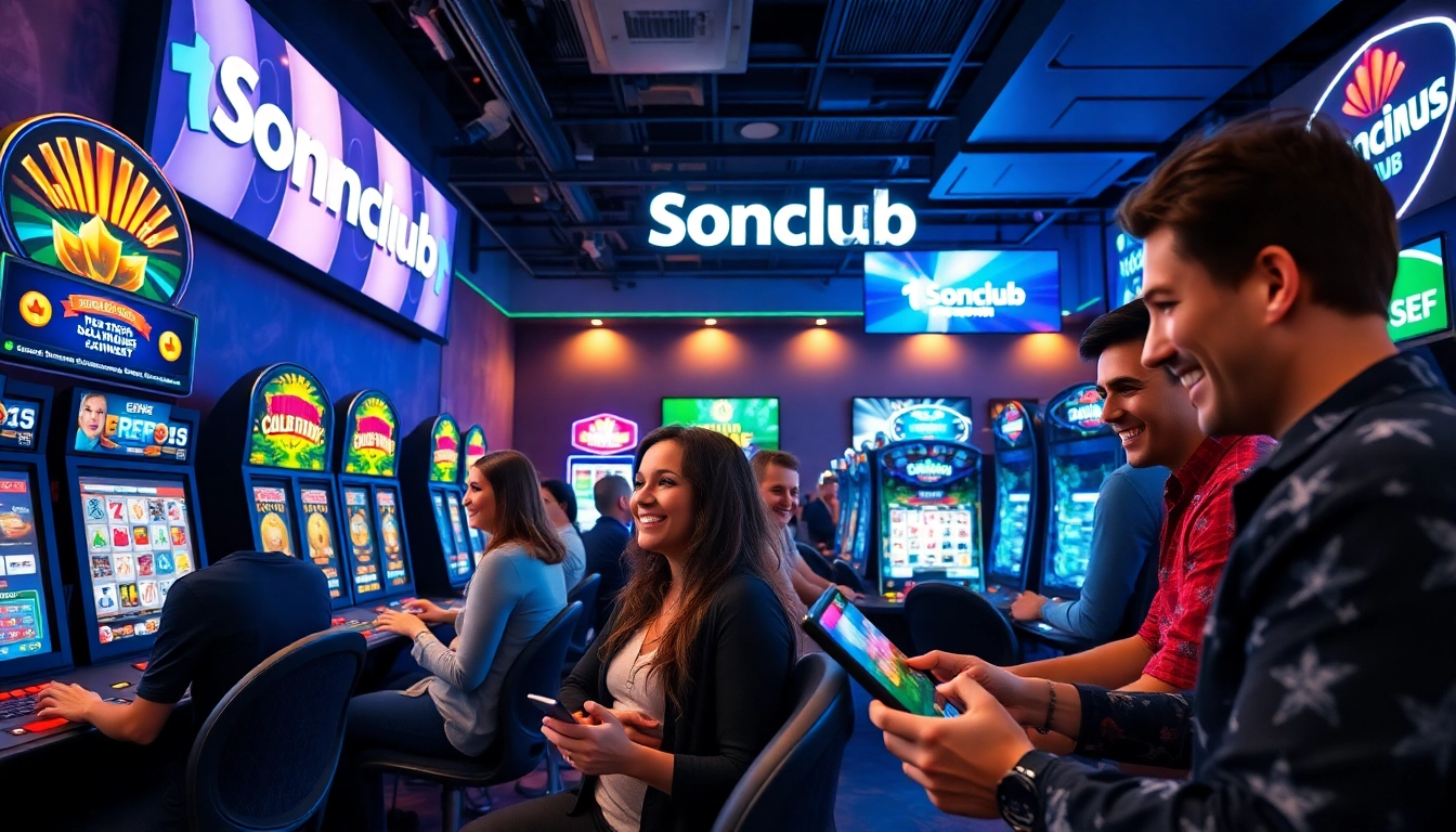 Engaging players enjoying diverse games on Sonclub platform, showcasing modern gaming experience.