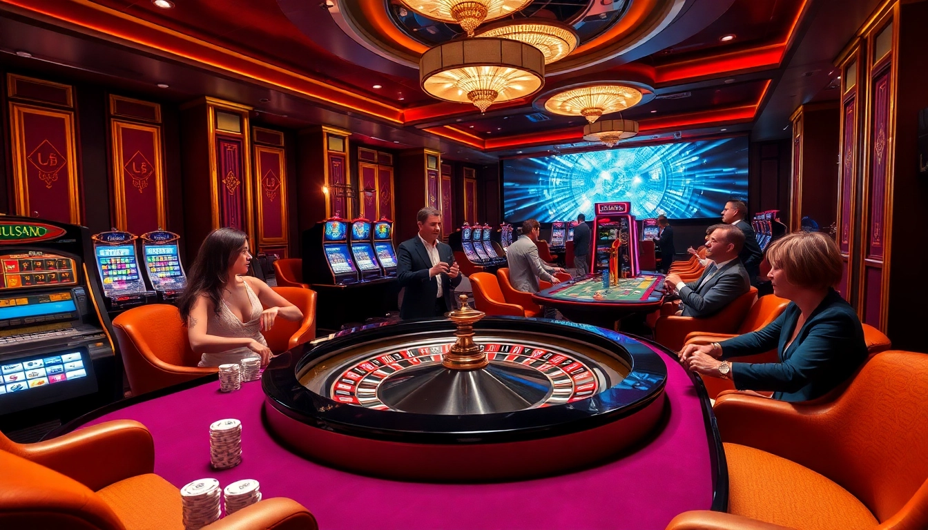 Experience the excitement of LUCK8 with players engaging in thrilling casino games at a luxury table.