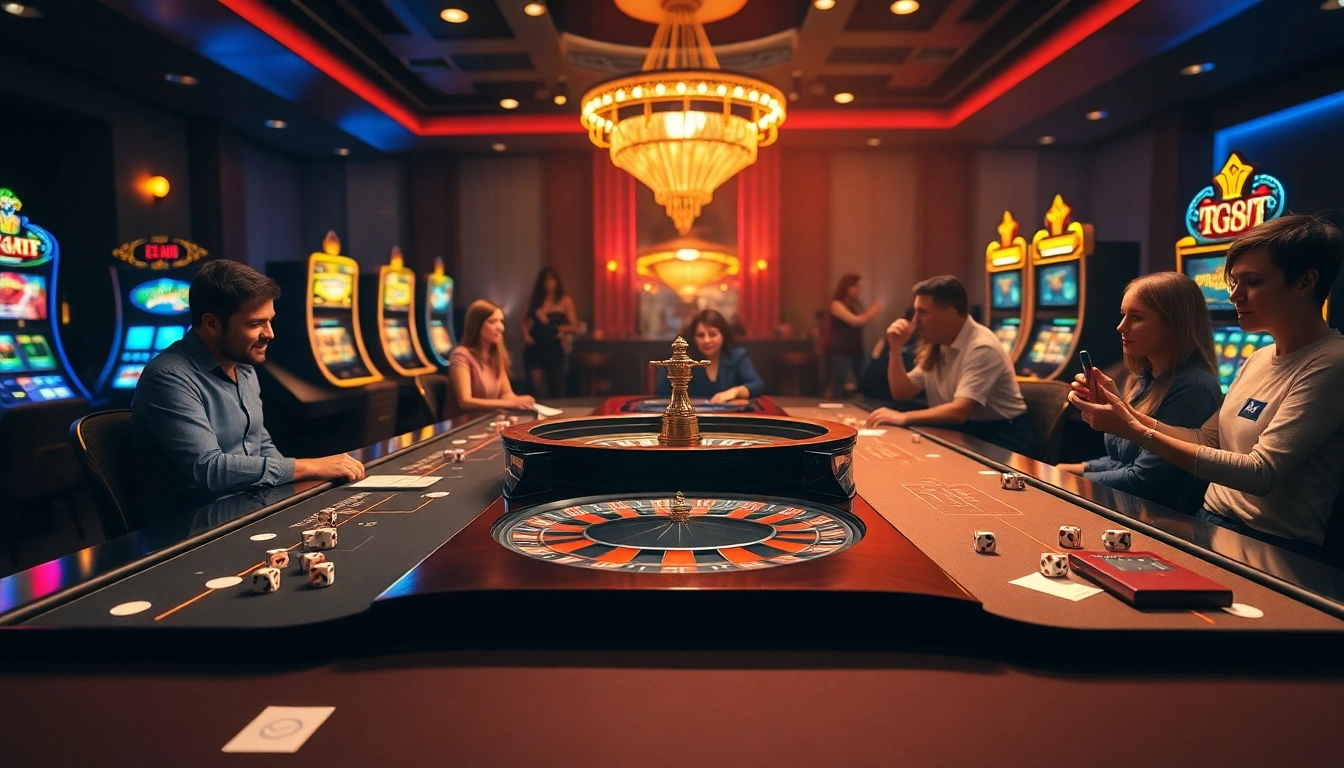 Experience the thrill at tg88 casino with vibrant gaming tables and enthusiastic players.