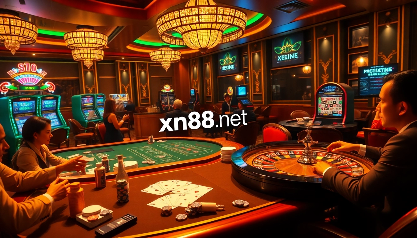 Experience the excitement of online gambling with xn88 net featuring elegant casino tables and thrilling gameplay visuals.