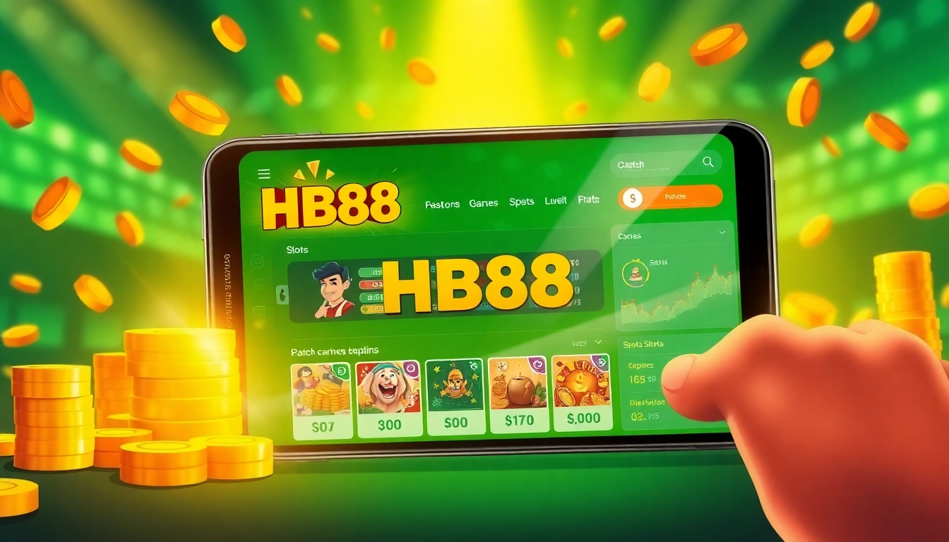 Exciting HB88 online betting platform showcasing slots and sports betting options.