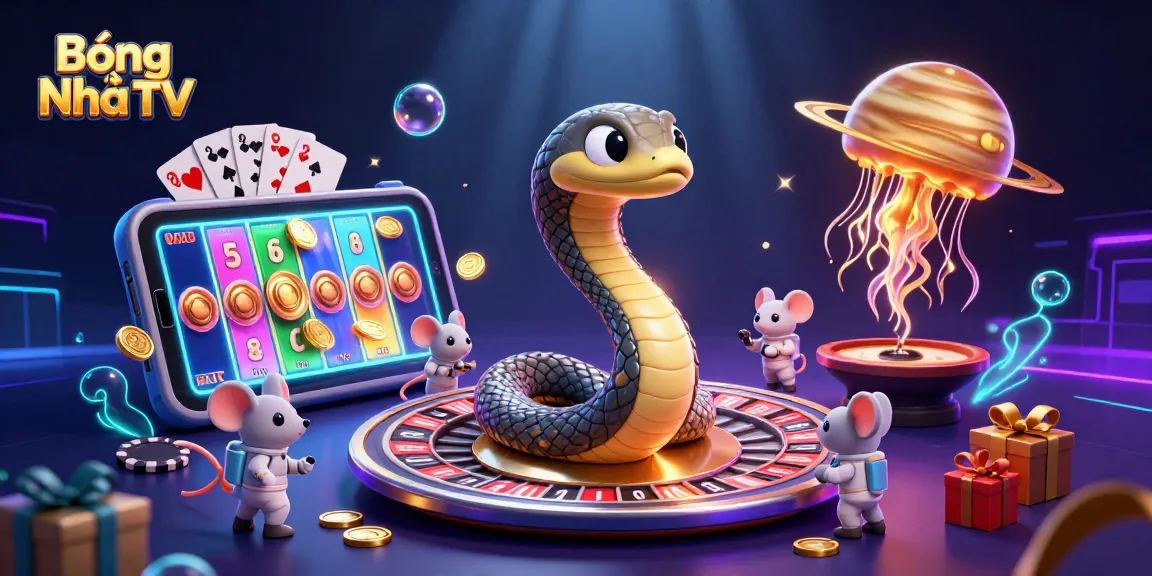 Bóng Nhựa TV showcases an exciting online gambling scene with vibrant cosmic elements and interactive game features.